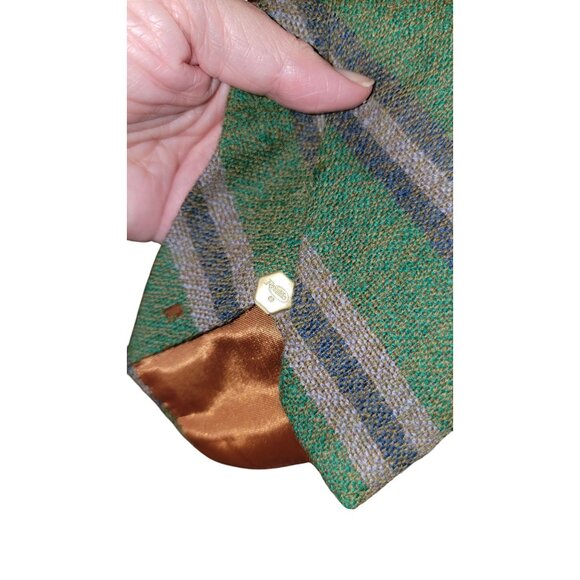 Vintage Green Striped Wool Tie By Ratno & The Squire Shop Oklahoma City - Picture 6 of 10